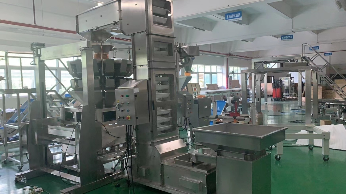 Transtorte totalmente automático e ponderação e sistema da selagem do saco para o fabricante de alimento do petisco. Quadro da máquina SUS304