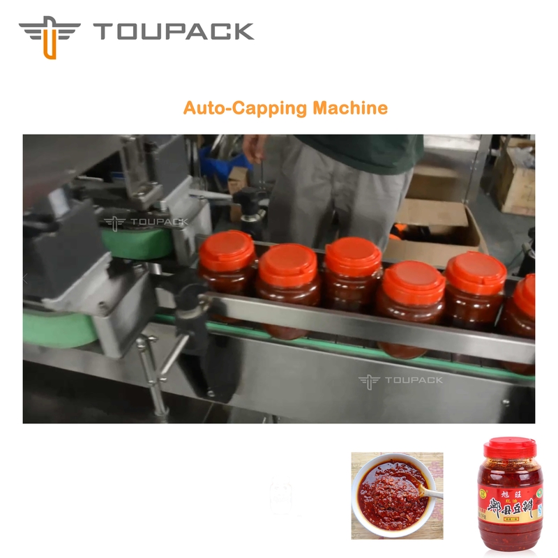 Sistema de enchimento líquido principal de Bean Sauce Filling 4 largos grossos da máquina de empacotamento do molho do PLC