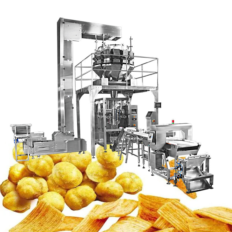 Microplaquetas verticais do alimento/pipoca/batata da máquina de embalagem do multi pesador principal automático do CE