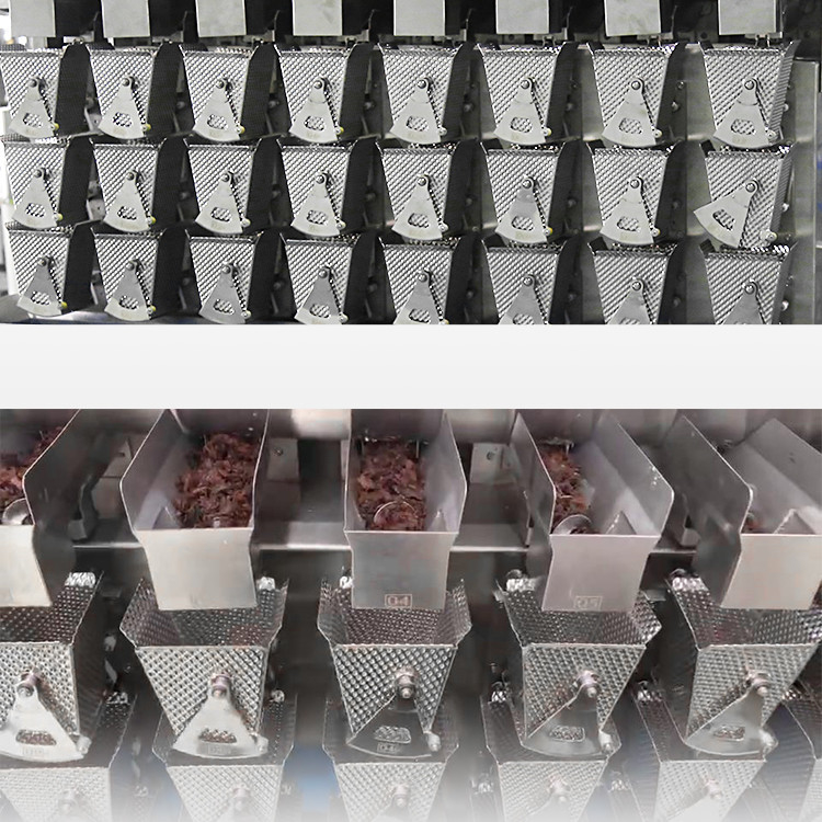 Parafuso dobro ondeado industrial do funil que alimenta o pesador de Multihead para o alimento pegajoso fresco Rib Spare