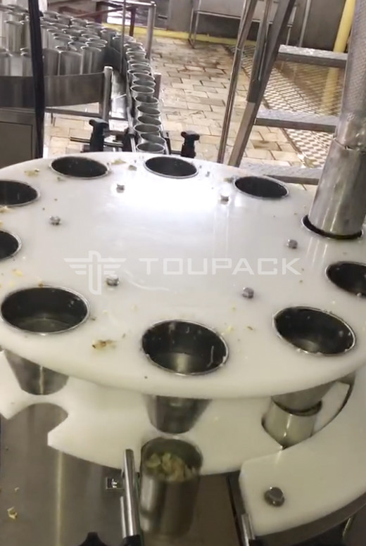 Máquina de enchimento e vedação automática para garrafas de lata 10-500g de carne de caracol enlatada