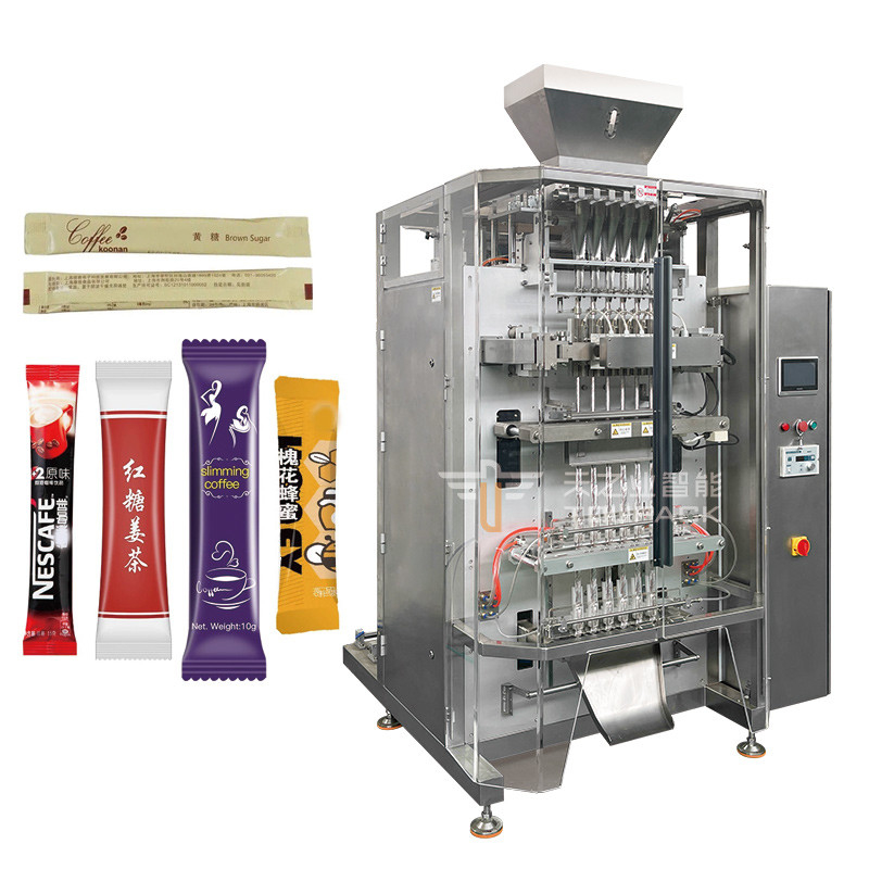 Máquina automática de enchimento de embalagem de pó de 20g 40g 80g de mistura de bebidas desportivas multilaneas