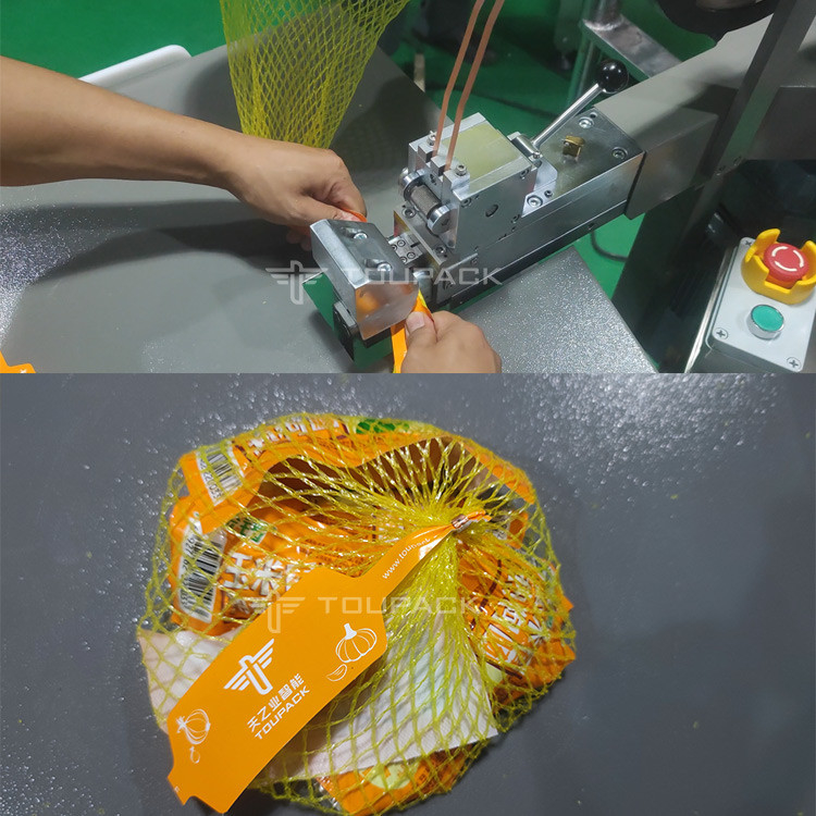 Máquina de embalagem de cenouras de bananas semiautomática para bolsas de pesagem de malha