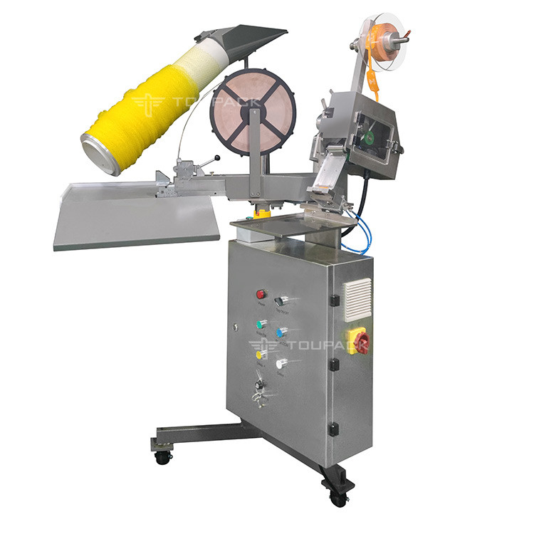 Máquina de embalagem de sacos de malha semiautomática para cebola de batata de laranja e amendoim