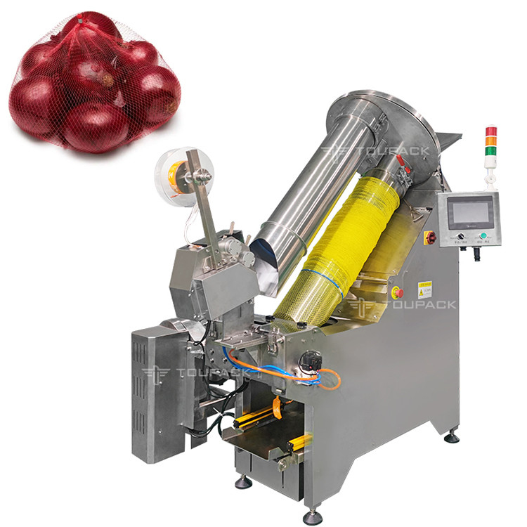 Máquina de embalagem semiautomática de malha para sacos de rede de cebola