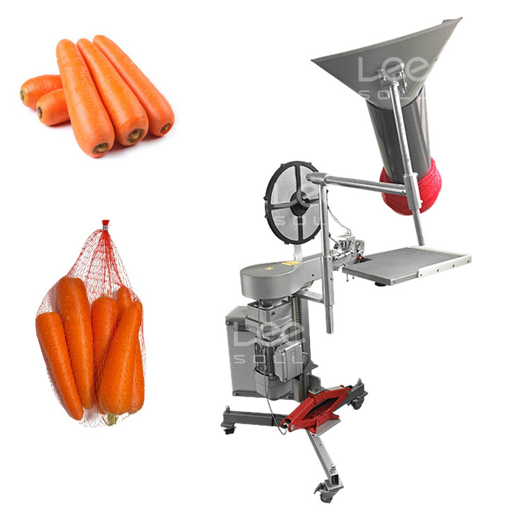 Máquina de embalagem semiautomática de sacos de carrot net alho cebola gengibre sacos de embalagem de rede máquina de cortar