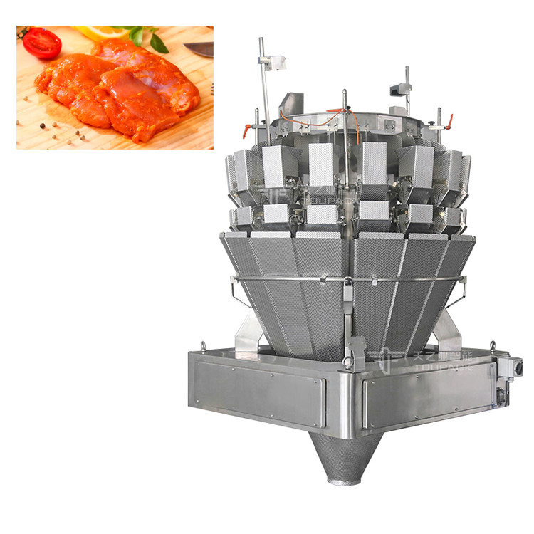 Frango fresco Ovelha Carne de porco Carne de bovino Multihead Pesador 14 Cabeças parafusos Carne máquina de preenchimento