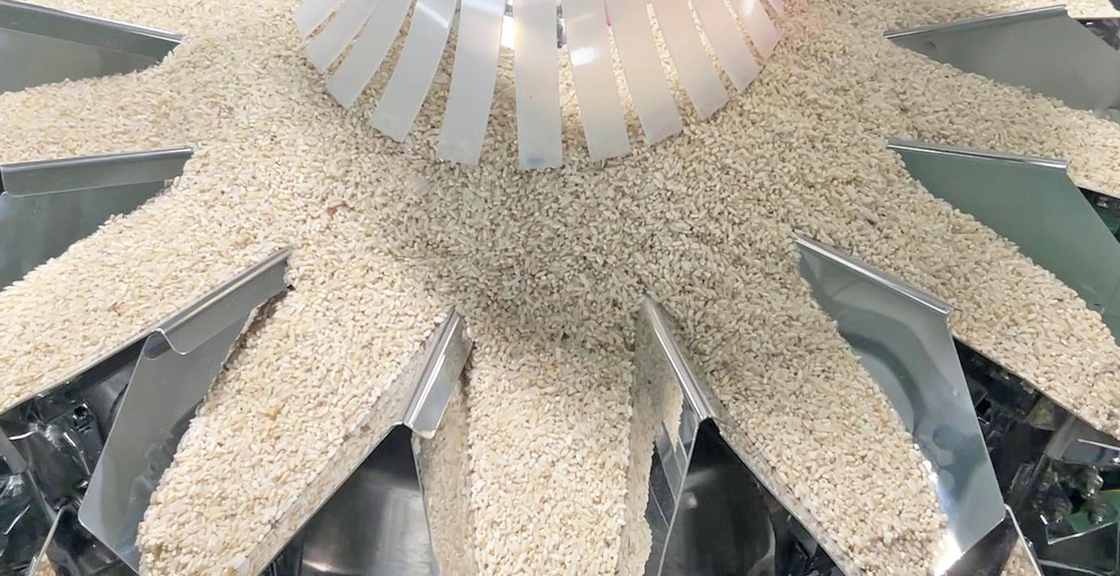 14 baldes Máquina de embalagem automática multi-cabeça 1kg 2kg 5L Cereais Alimentos Grãos de arroz
