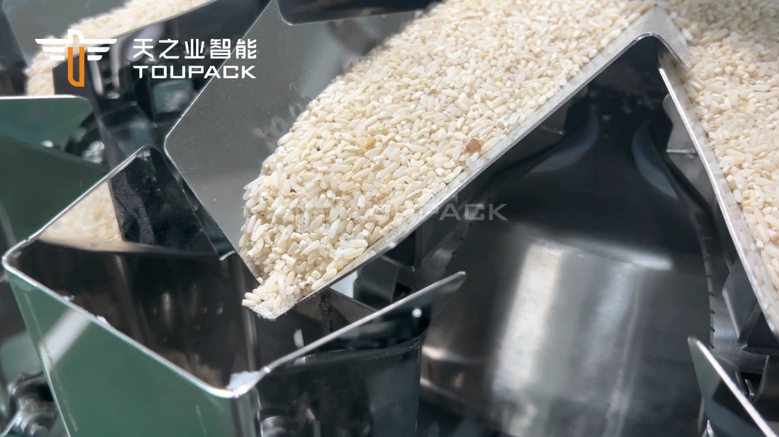 14 baldes Máquina de embalagem automática multi-cabeça 1kg 2kg 5L Cereais Alimentos Grãos de arroz