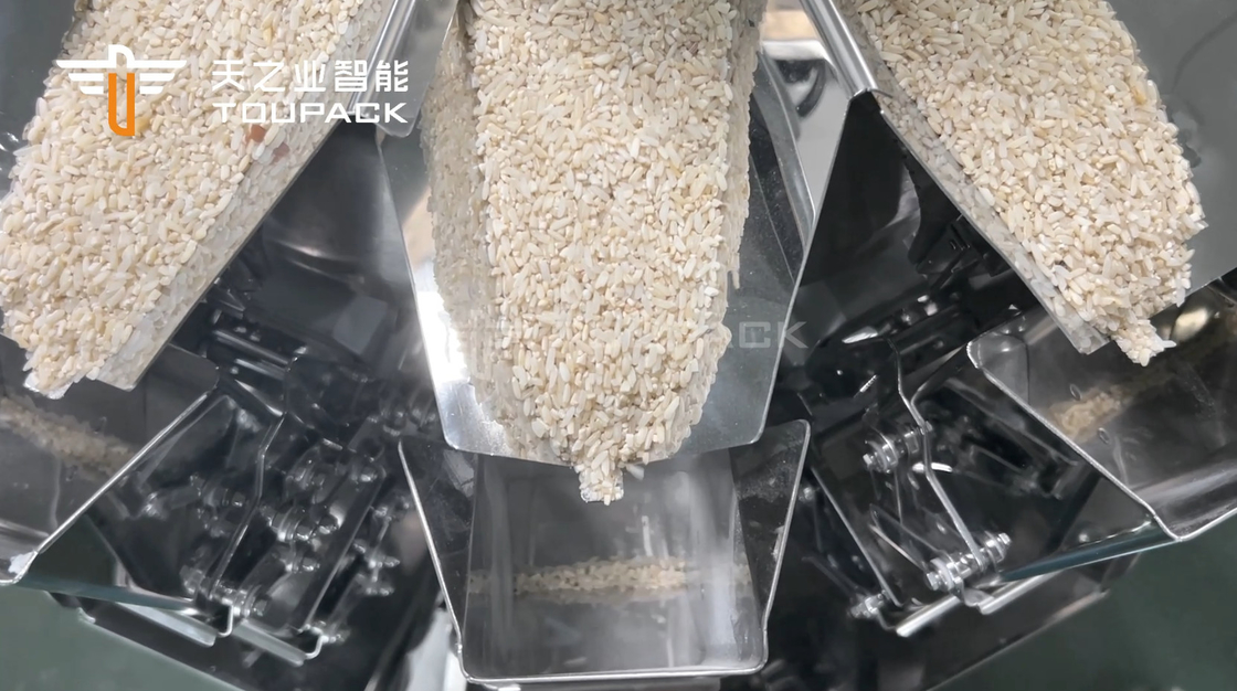 14 baldes Máquina de embalagem automática multi-cabeça 1kg 2kg 5L Cereais Alimentos Grãos de arroz