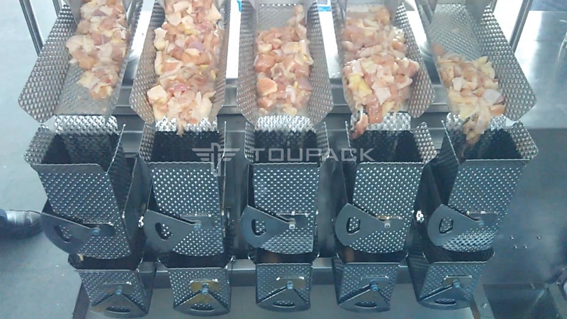 Máquina de embalagem multifuncional de alta velocidade 8 cabeças Pesadora para picles Frango em pedaços