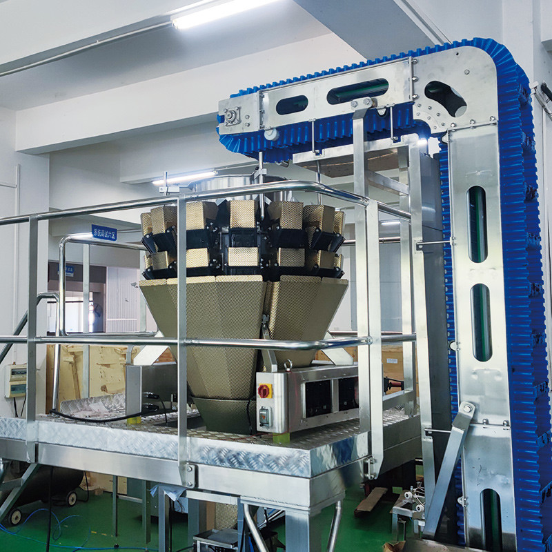 Máquina automática de embalagem de carne de bovino carne de porco carne de aves de capoeira salsichas de alimentos pegajosos com máquina de embalagem de vedação de pesagem multi-chefe