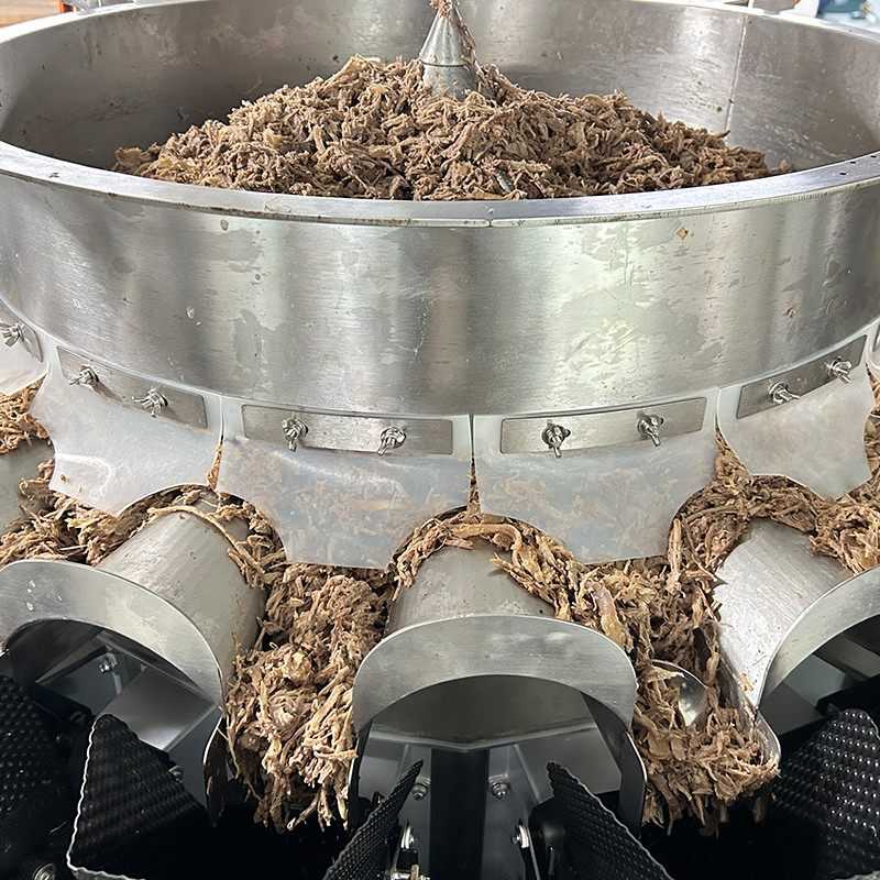 Alimentos para animais de estimação húmidos e alimentos para animais de estimação secos Máquina de embalagem de pesagem multi-cabeça Alimentos para cães e gatos Pesando 120 g 240 g 400 g Máquina de embalagem de saco de 1 kg
