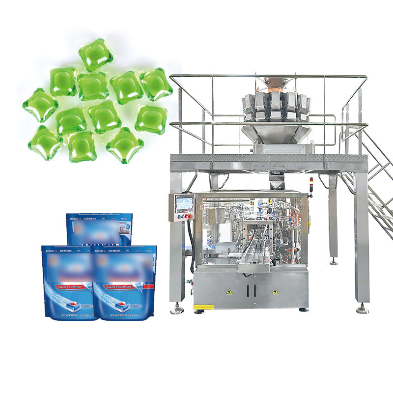 Máquina de embalagem de detergente para comprimidos Lavadora de pratos Tabletas de detergente para cápsulas Máquina de embalagem de bolsas Máquina de embalagem de cápsulas para gel
