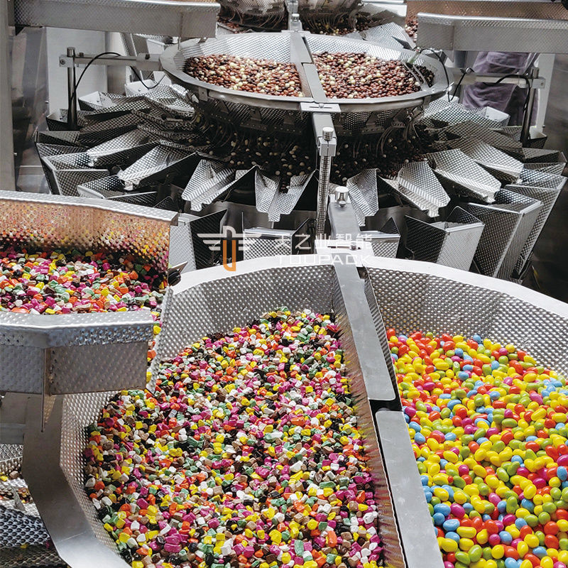 Auto Stand Up Pouch Doypack Pesagem de Embalagem Grânulos Amendoim Nozes de Caju Máquina de Enchimento de Pesagem Multihead