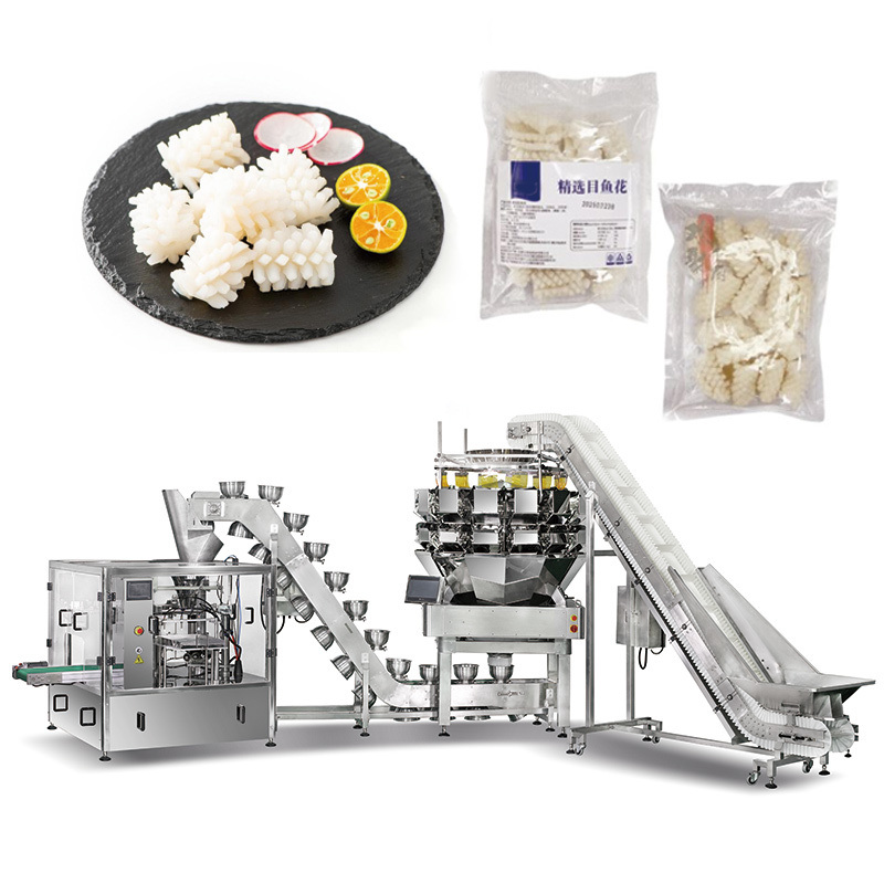 Automatic Premade Pouch Doypack Bag Packaging Machinery Frozen Shrimp Drumsticks Chicken Nugget Packing Machine