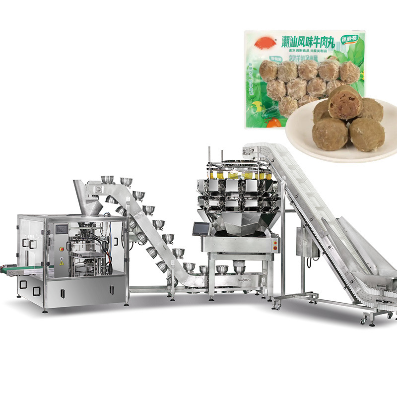 Máquina de embalagem de saladas de vegetais congelados pré-fabricada Máquina automática de fecho de fechadura de fechadura pré-fabricada Máquina de preenchimento com bolsa de fechadura de camarão congelado