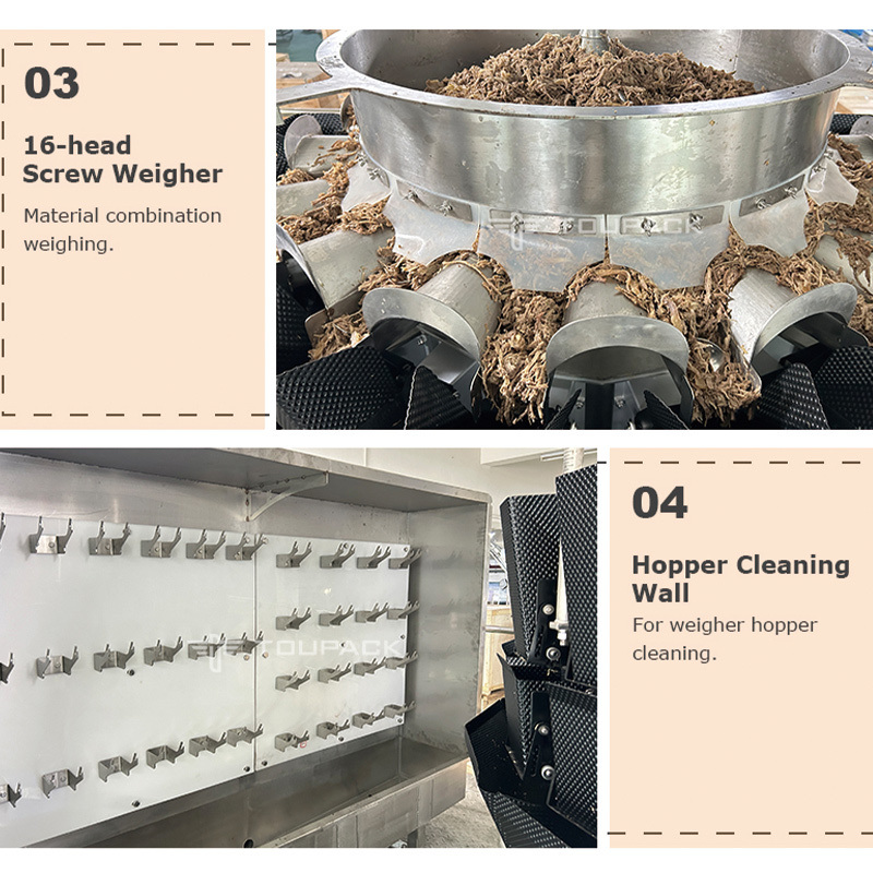 Máquina Automática de Embalagem para Jerky de Frango e Carne, com Zíper, Pré-Fabricada, Pesagem e Enchimento, para Frutos do Mar Congelados, Embalagem Doypack