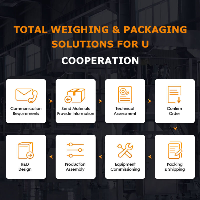 Linha de embalagem automática de bandeja com multi-cabeça de alimentação por parafuso pesadora para carne, salada e refeições prontas