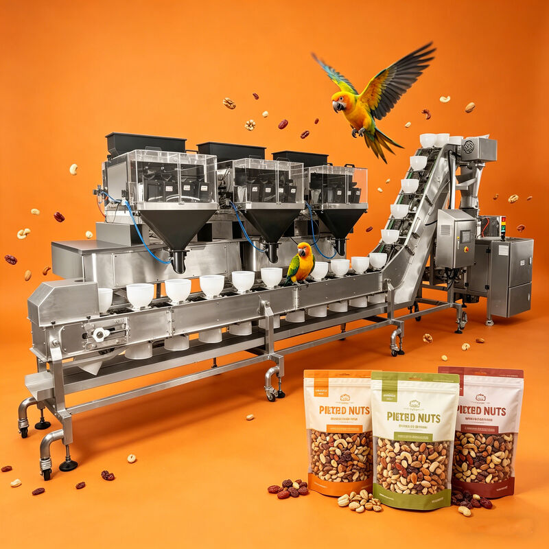 Máquina de embalagem de alimentos para animais de estimação de alta precisão para ingredientes mistos Linha de produção de alimentos para cães