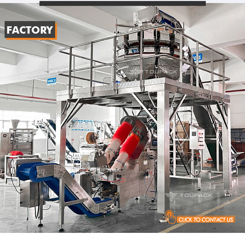 Linha de embalagem de sacos de malha de batata industrial com saco de enchimento automático de pesador e insertor de etiquetas