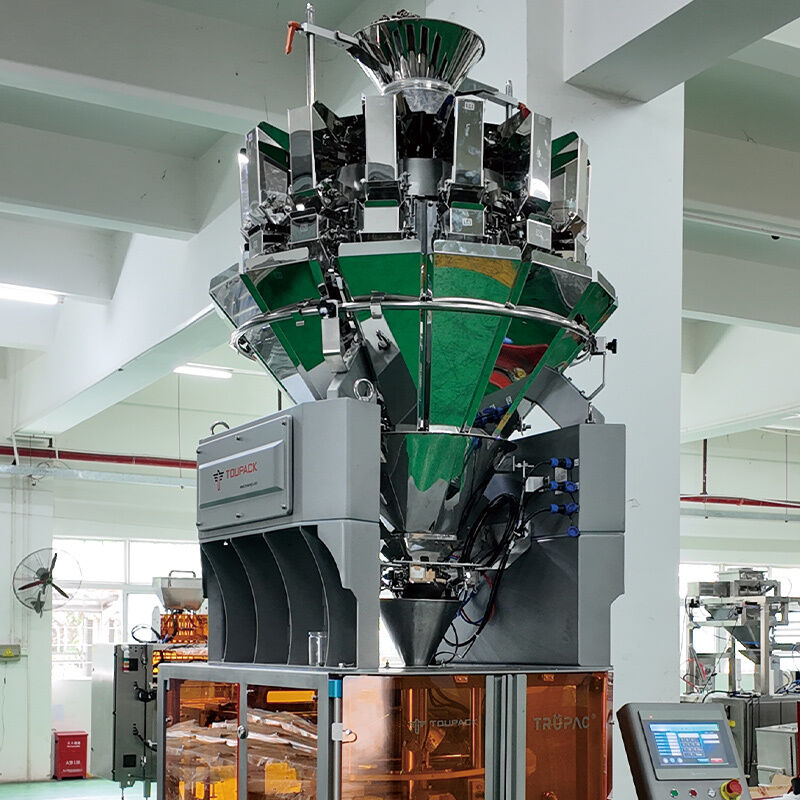 Máquina vertical de alta velocidade para preenchimento e selagem com balança multicabeça (80-200 sacos/min)