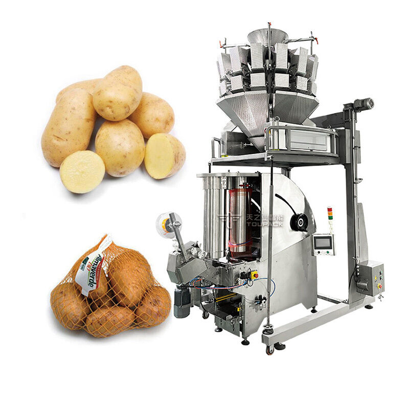 Sistema Automático de Pesagem de Frutas e Embalagem de Sacos de Rede | Solução de embalagem de sacos de malha de alta velocidade
