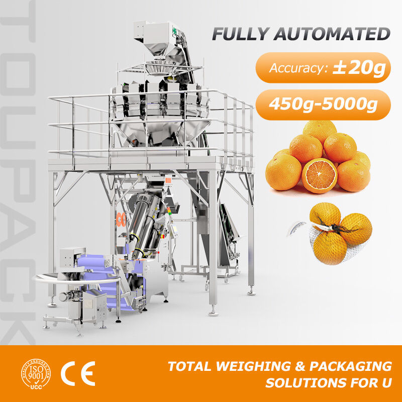 Sistema Automático de Pesagem de Frutas e Embalagem de Sacos de Rede | Solução de embalagem de sacos de malha de alta velocidade