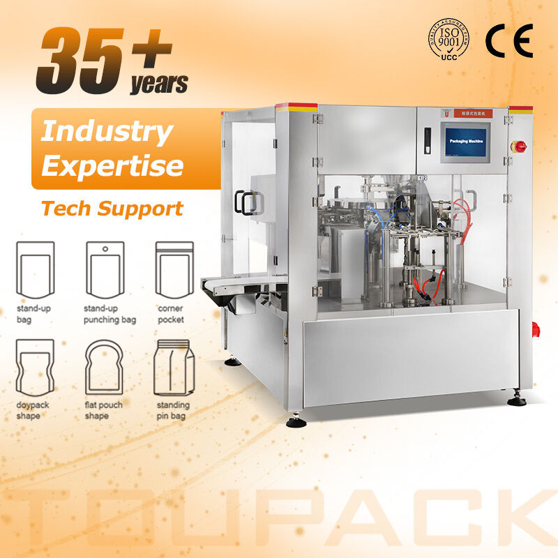 Máquina de embalagem pré-fabricada automática de alta velocidade, chips, biscoitos, pipoca, doypack, equipamento de vedação, lanche, empacotador de alimentos