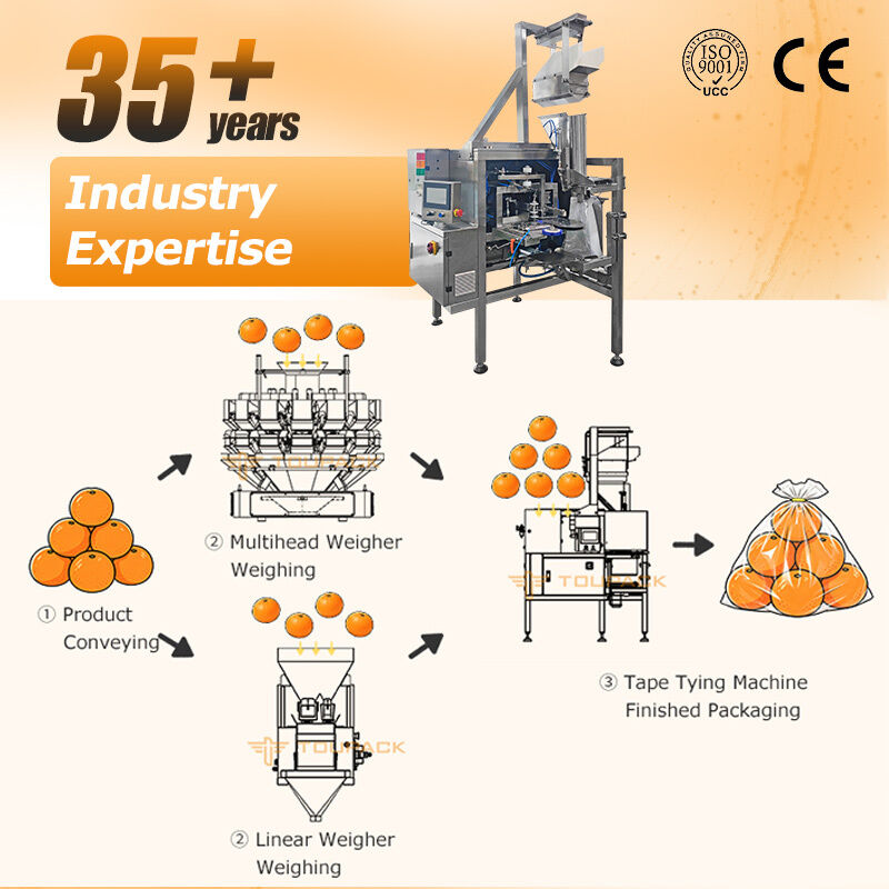 Máquina profissional de fechamento automático de sacos para embalagens de frutas, vegetais e produtos agrícolas com desempenho estável