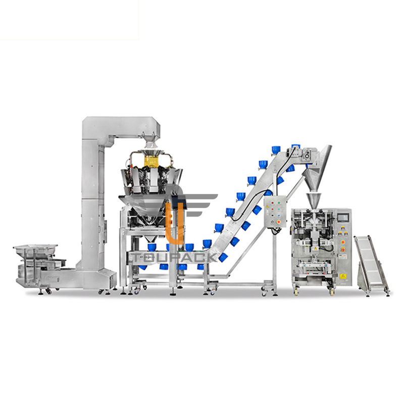 Transtorte totalmente automático e ponderação e sistema da selagem do saco para o fabricante de alimento do petisco. Quadro da máquina SUS304