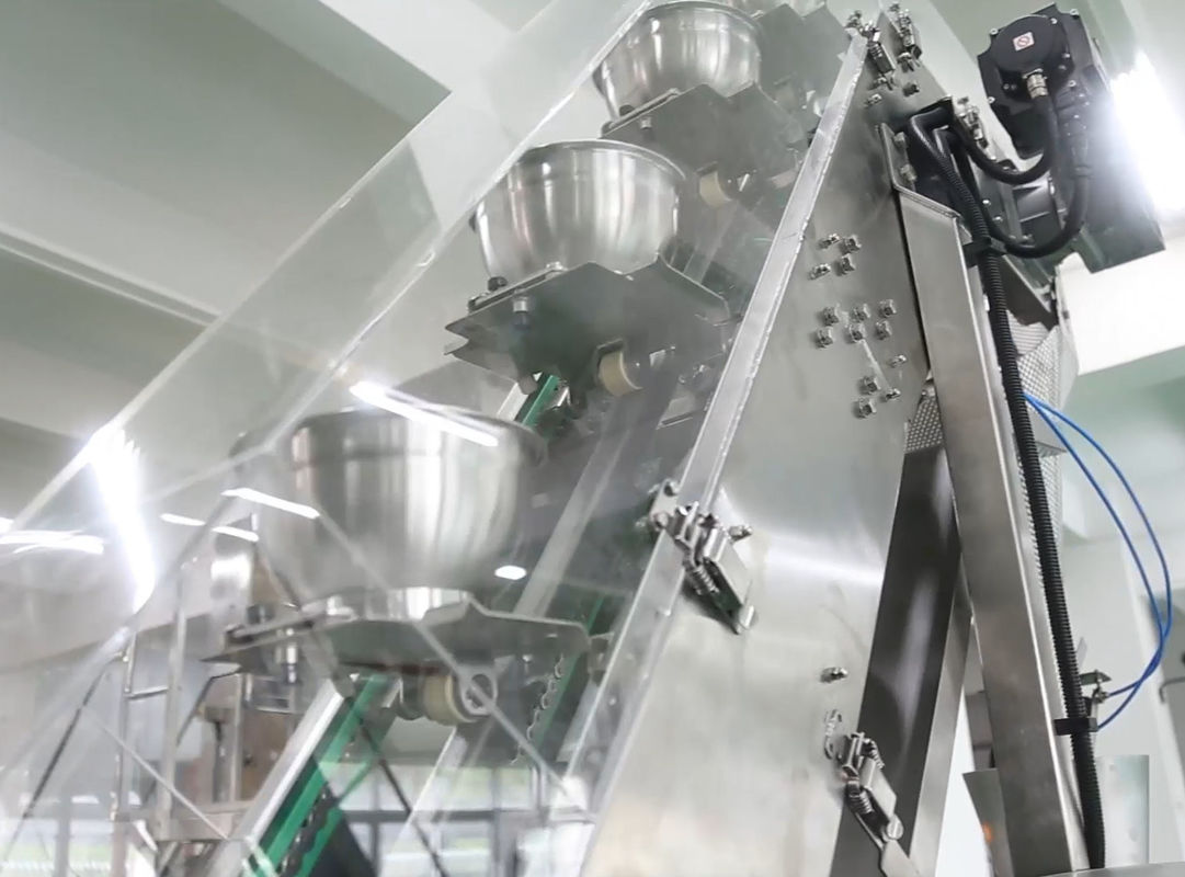 14 tipo elevador da bacia da máquina de empacotamento do pesador VFFS de Mutihead para o chocolate Bean Frozen Fruits