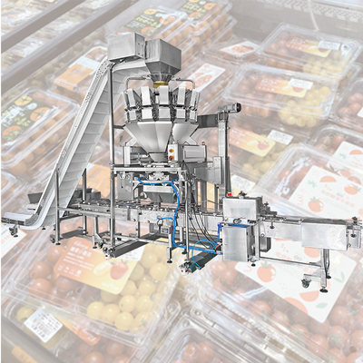 Máquina de embalagem de enchimento da caixa da caixa do pesador de Cherry Tomato Blueberry Fresh Fruit Multihead