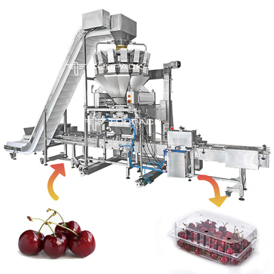 Morango Tray Packing Machine das cerejas dos espinafres da couve da máquina de embalagem do vegetal de fruto fresco da parte superior