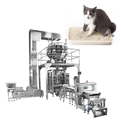 Máquina principal de Cat Litter Bag Filling Packing do pesador do grânulo 14 automáticos de 4KG 10KG 18KG