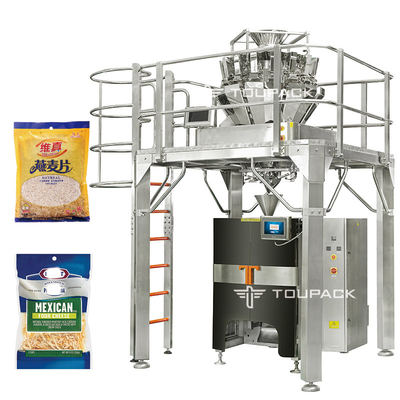 Máquina de empacotamento Shredded mussarela do queijo com a máquina de enchimento da farinha de aveia do pesador de Multihead