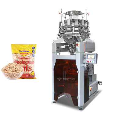 Farinha de aveia de selagem vertical do Quinoa da máquina da bacia da vibração nos sacos que pesam a máquina de empacotamento