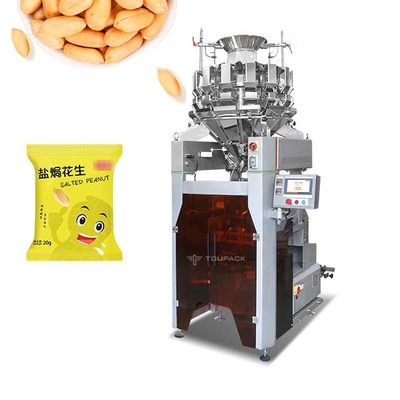Máquina de ensaque de SS304 Fried Peanut Snacks Back Seal com pesador de Multihead