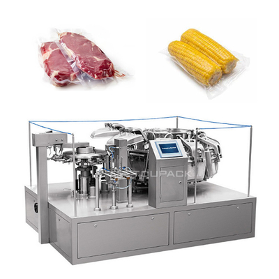 Enchimento giratório automático do vácuo SS304 e equipamento de embalagem de alimentação da máquina de embalagem