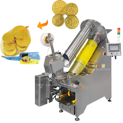 Máquina automática de embalagem de sacos de rede para moedas de ouro