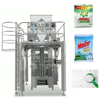 Máquina de embalagem de sacos de detergente de pó multi-cabeça Pesagem de roupa Máquina de preenchimento de sacos de detergente de pó