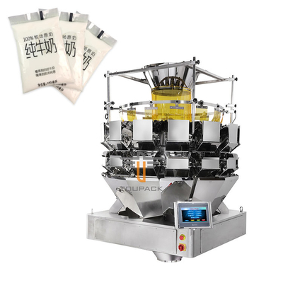 Máquina de embalagem de pesas multi-cabeça de 5L Sistema automático de pesagem de leite em sacos verticais