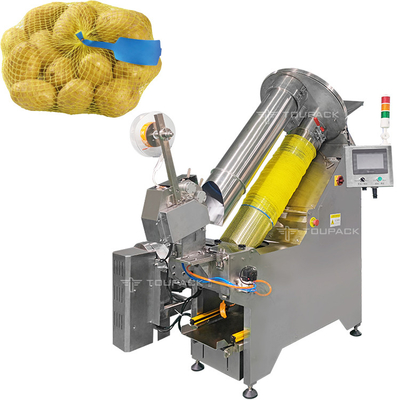 Máquina de embalagem de sacos de malha de 5 kg Máquina automática de rotulagem de bolsas de frutas frescas