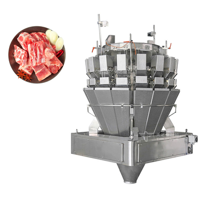 Carne congelada fresca carne crua de porco costeletas costelas máquina de embalagem de pesagem multi-cabeça com alimentação de parafuso