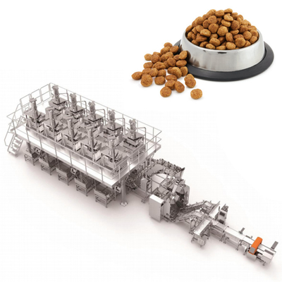 Sistema de pesagem e embalagem variável para alimentos para animais de estimação com vários ingredientes Máquina de embalagem de alimentos para cães