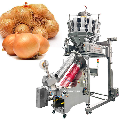 Máquina de embalagem automática de bolsas de malha de batatas para frutas e vegetais