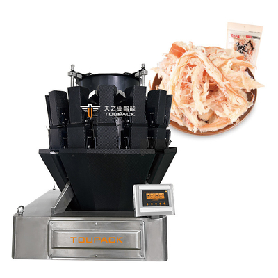 Máquina automática de embalagem de carne de bovino carne de porco carne de aves de capoeira salsichas de alimentos pegajosos com máquina de embalagem de vedação de pesagem multi-chefe