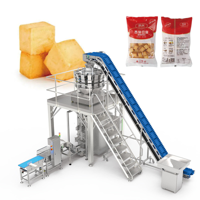 2 kg Máquina de embalagem de alimentos congelados Multihead Pesagem de carne de bovino congelada Frango Pesagem e embalagem precisos Máquina