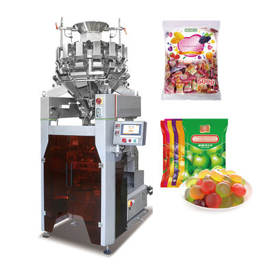 10/14 Hoppers Máquina de embalagem de grânulos para pesadores multi-cabeças Bolsas de plástico Máquina de embalagem de pesadores multi-cabeças verticais