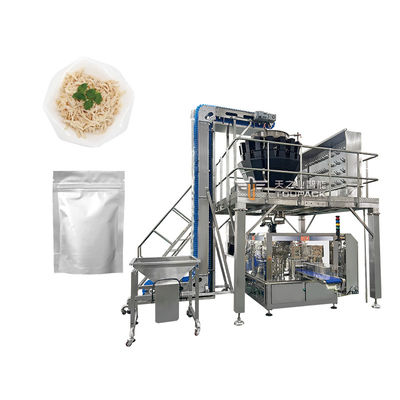 Máquina de Embalagem de Bandeja de Torta de Carne Fresca com Pesagem Multicabeça, Lula, Camarão, Amêijoa, Abalone, Saco com Zíper, Máquina de Embalagem Automática